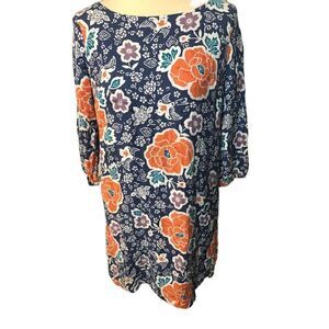 Old Navy blue mini boho floral blue dress M